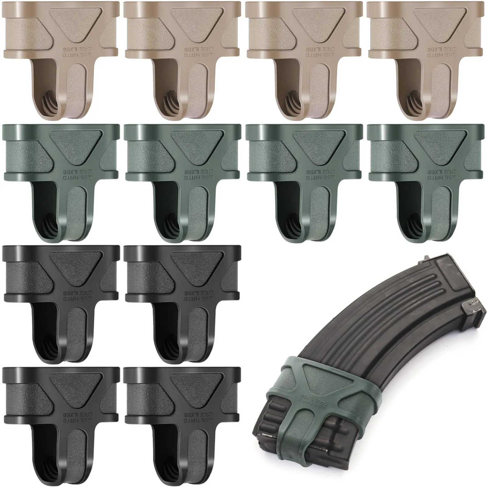 6 PCS 223 556 Magazine Assist Rubber Magazine Protector Magazine Coupler for Shooting Practice  Mag Holster Quick Pull Case