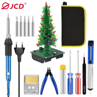 JCD 60W Soldering iron Kit Adjustable Temperature 220V Welding Tools With 3D Christmas Tree DIY Soldering Suitable for beginners