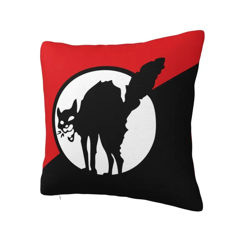 Custom Anarchist Black Cat Flag Pillow Covers Decor Home Modern Cushion Cover Velvet Pillowcase