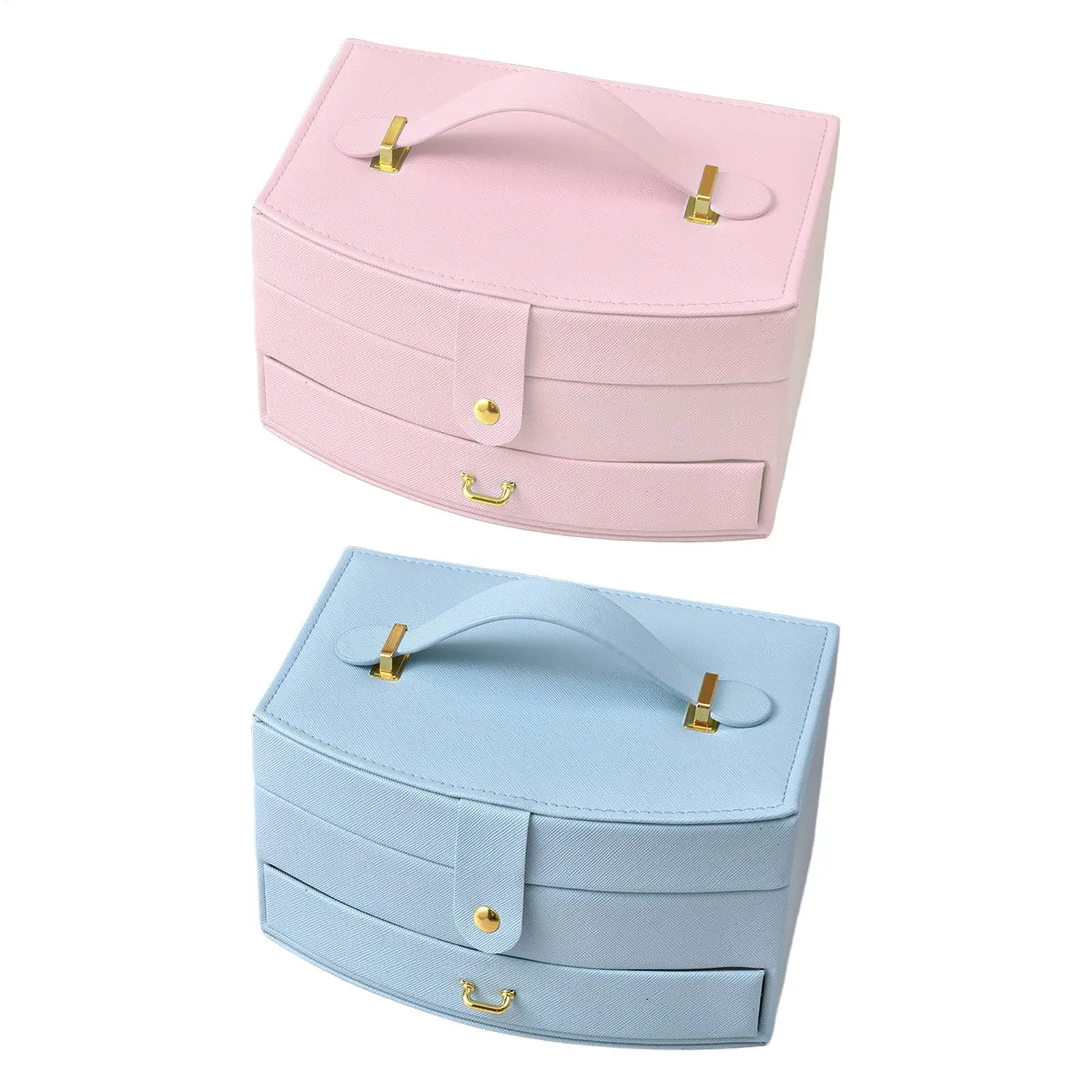 

Jewelry Box Portable Double-Layer Necklace Case Jewelry Boxes & Organizers for Earring Necklace Girls Women Wedding Valentine's