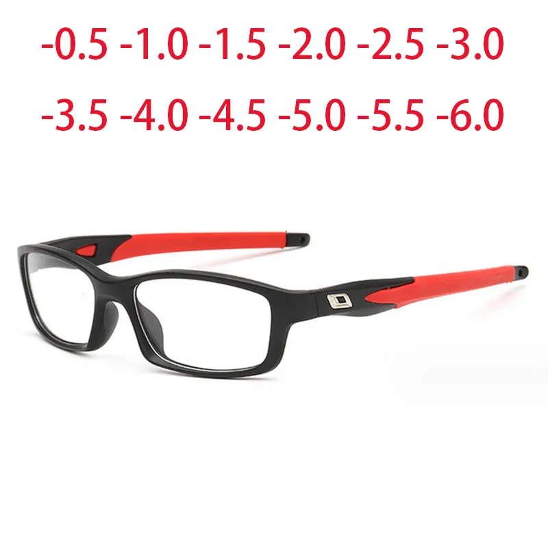 Men Sport Glasses Frames TR90 Eyewear Outdoor Sports Rectangle Myopia Prescription Cycling Eyeglasses  -0.5 -1.0 -2.0 -3.0 -4.0