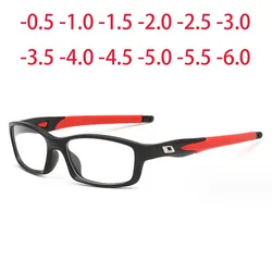 TR90 Sport Glasses Frames para homens, óculos ao ar livre, retângulo, prescrição miopia, óculos de ciclismo,-0,5,-1,0,-2,0,-3,0,-4,0