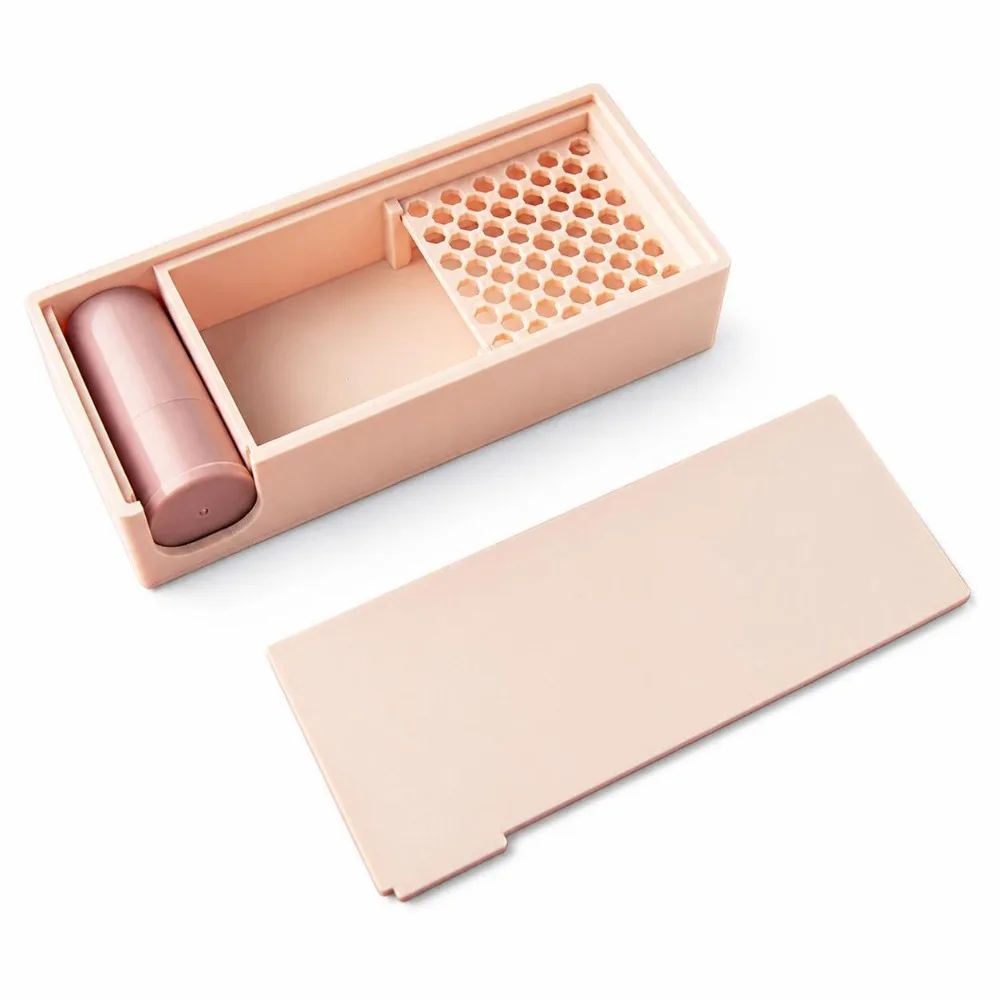 Built-In Brush Powder Storage Box Compartment Structure Plastic Polymer Clay Powder Box Sliding Lid Clay Powder Container