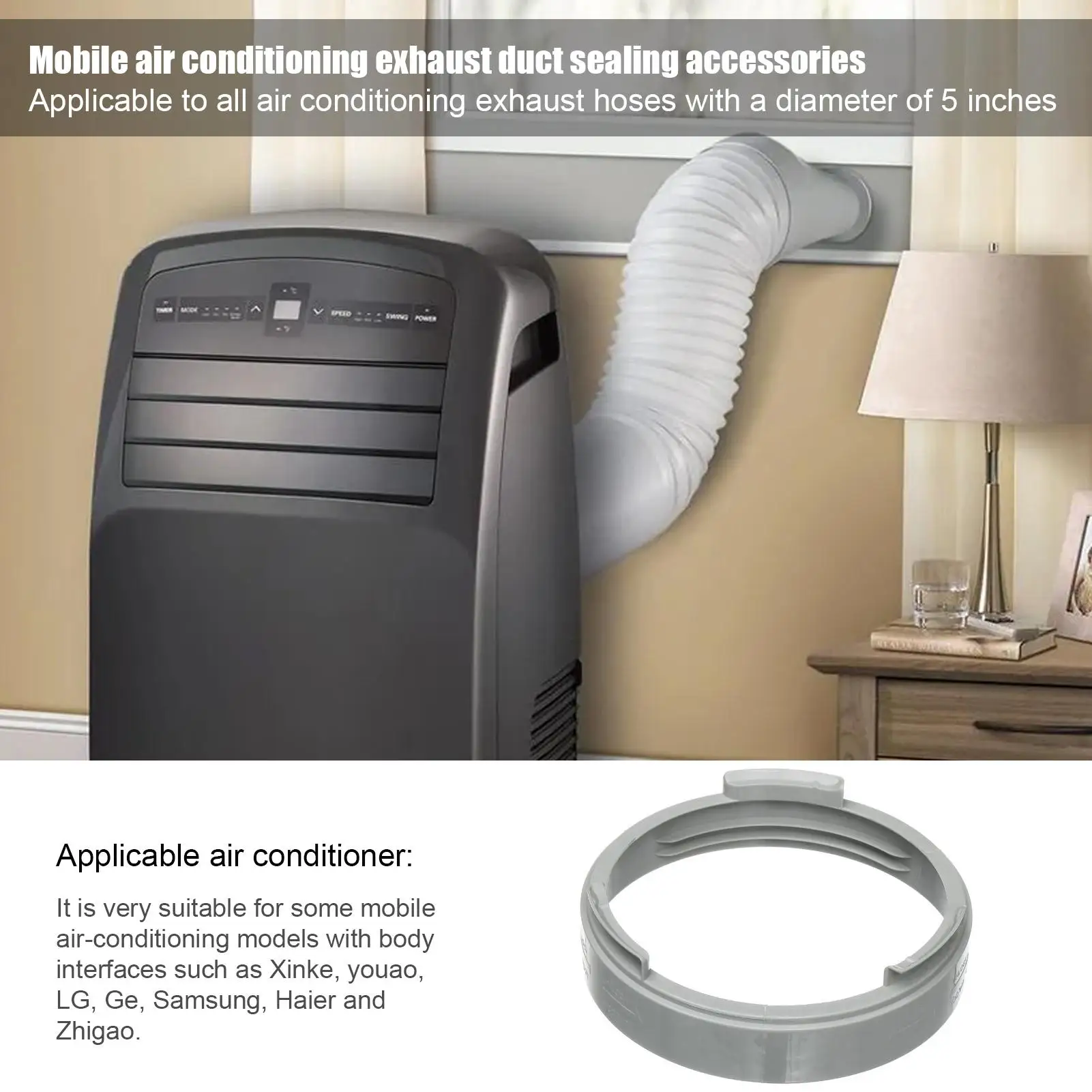 AC Hose Connector Mobile Air Conditioner Exhaust Hose Connector Portable AC Coupler with Good Sealing Effects Pipe Accessories