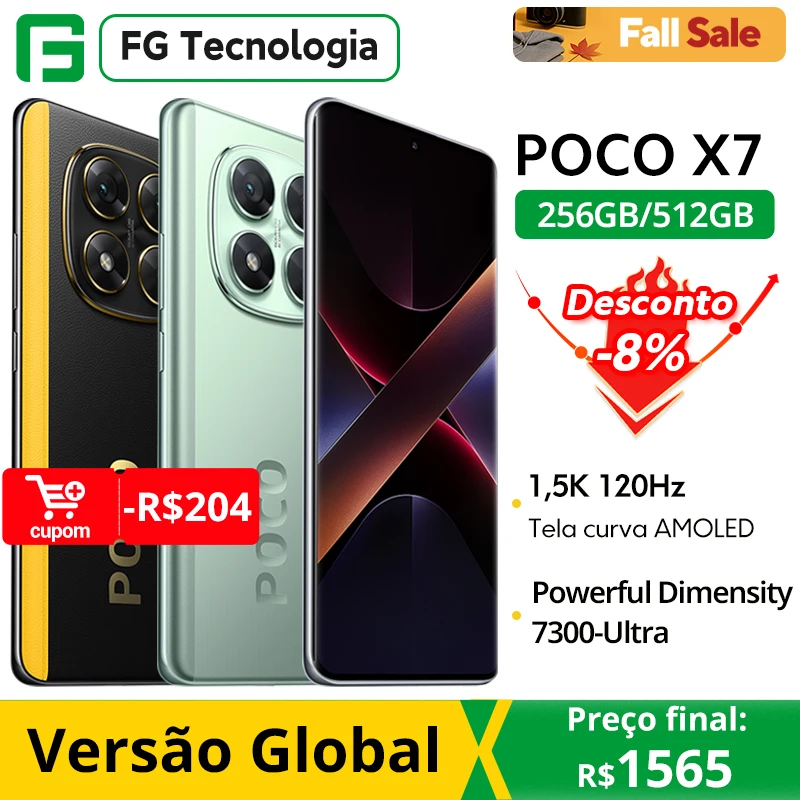 Versão global poco x7 smartphone dimensão 7300-ultra 6.67