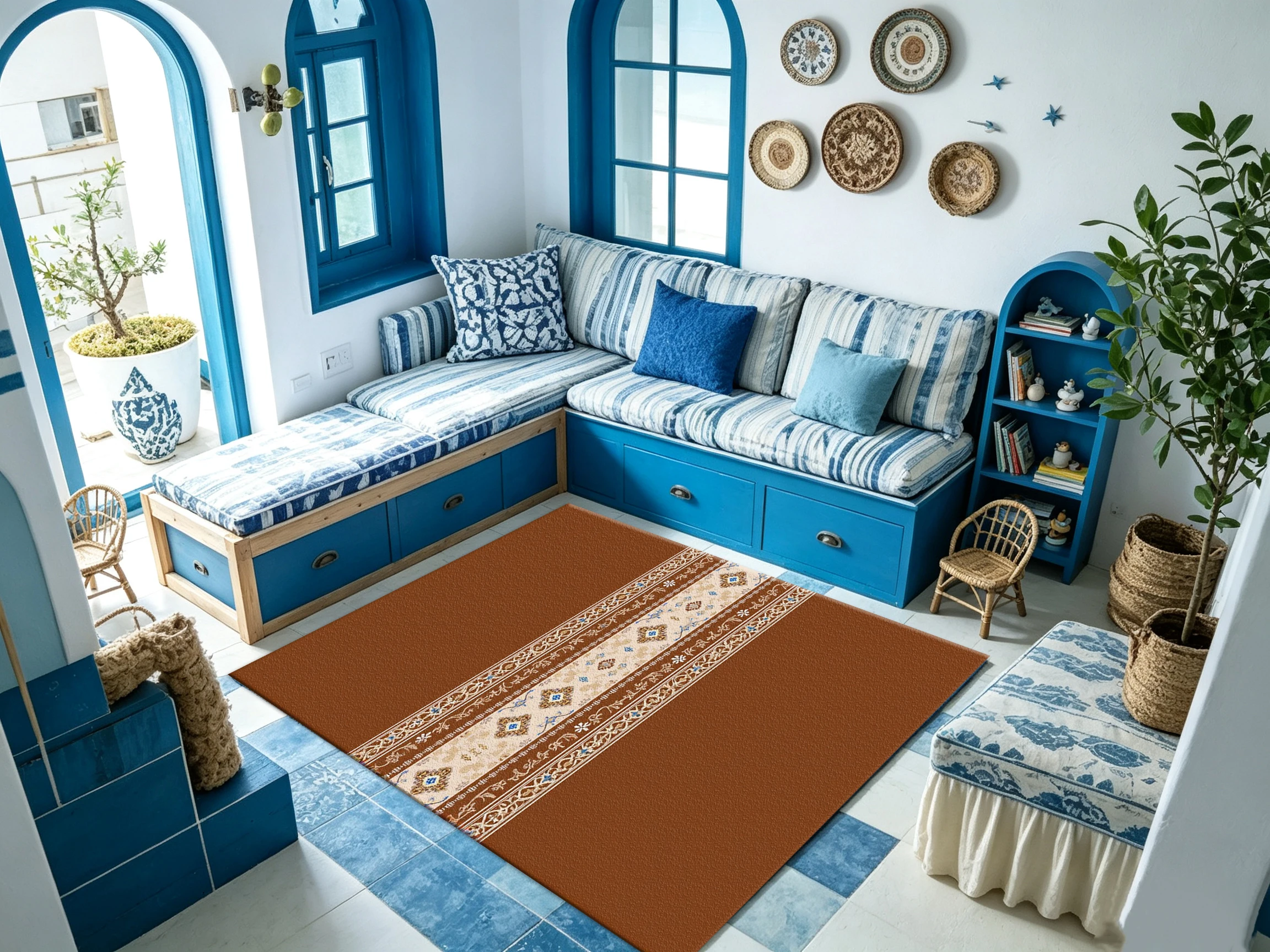 Classic Ornate Border Pattern Carpet Floor Decorations Home Decor Hallway Carpet
