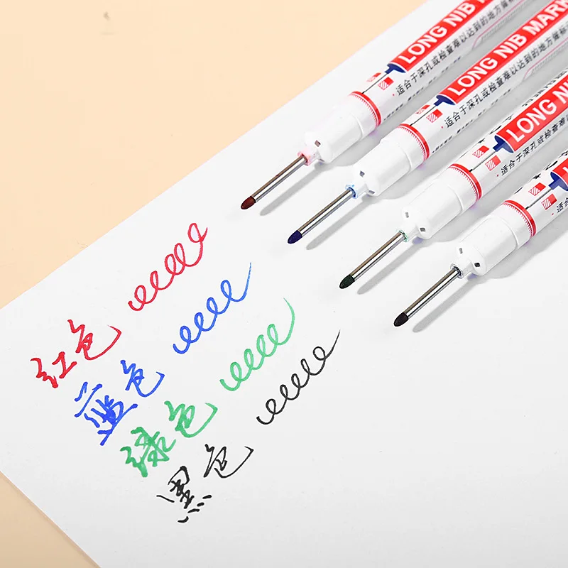 New 20mm Deep Hole Long Nib Head Markers For Metal Perforating Pen Waterproof Bathroom Woodworking Decoration Multi-Purpose