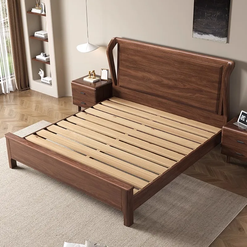 

&About North American Black Walnut Solid Wood Midcentury Modern Eco-Friendly & Durable Bed for Small Apartments 1.8m Double Bed*
