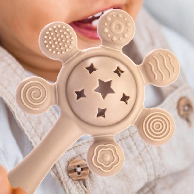 

1 Piece Cute Cartoon Silicone Baby Teether Sky Wheel Shape Rattle Kids Soft Teether DIY Accessories