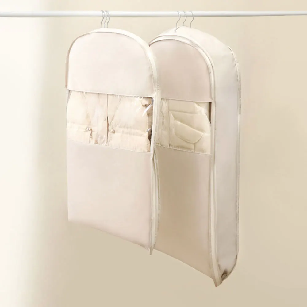 Space Saver Closet Organizer with Self Compression Zipper Dust Cover Clothes Bag Garment Cover for Clothes Coats Jackets
