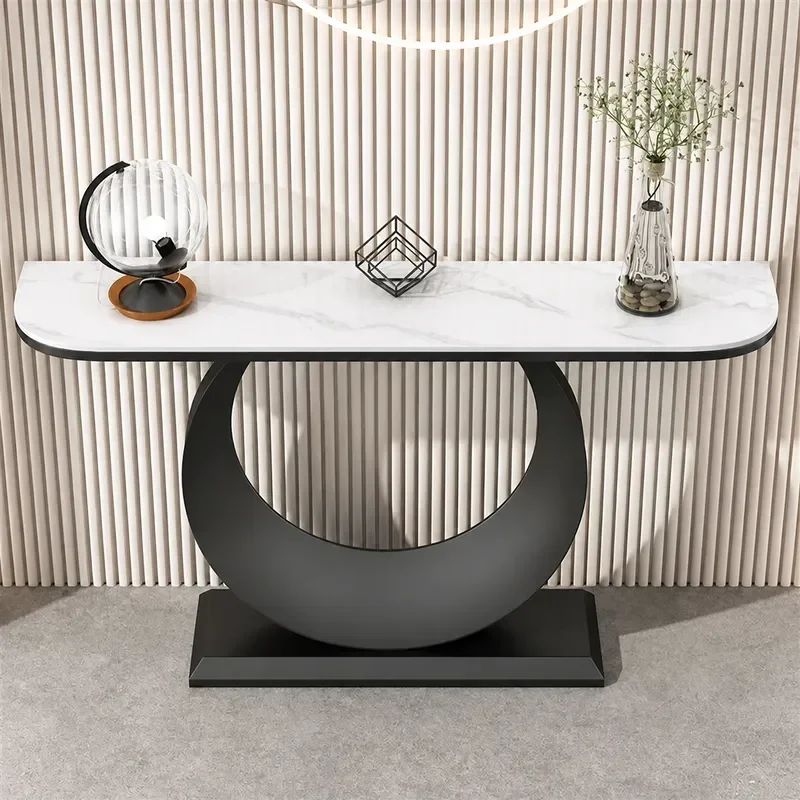 Italian Light Luxury Entrance Table Modern Simple Console Table for Living Room Hallway Entryway Cabinet Storage Furniture