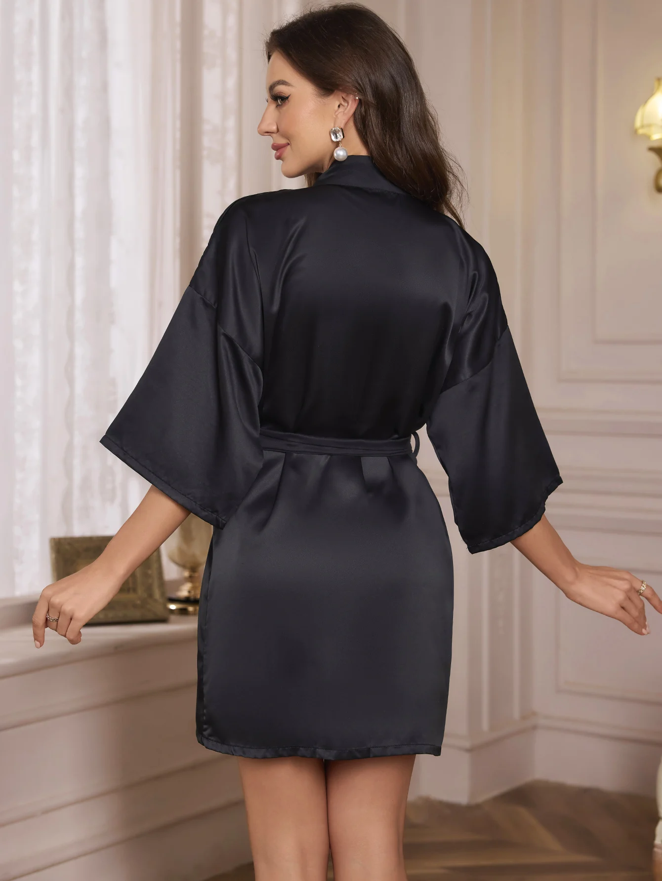 Elegant Women's Robe Casual Comfortable Lace-up Bathrobe Simple And Fashion Ladies' Pajamas Loungwear