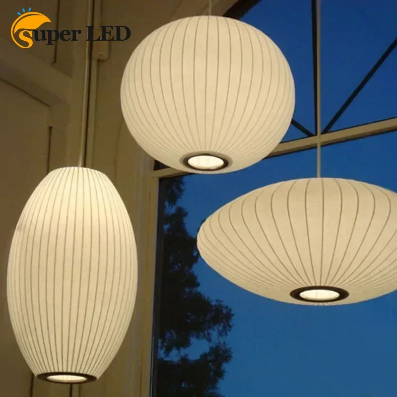 

30/40/50cm Creative Hanging Lampshade Silk Lantern Pendant Lights Fixtures for Bedroom Restaurant Bar Counter Decor Lighting