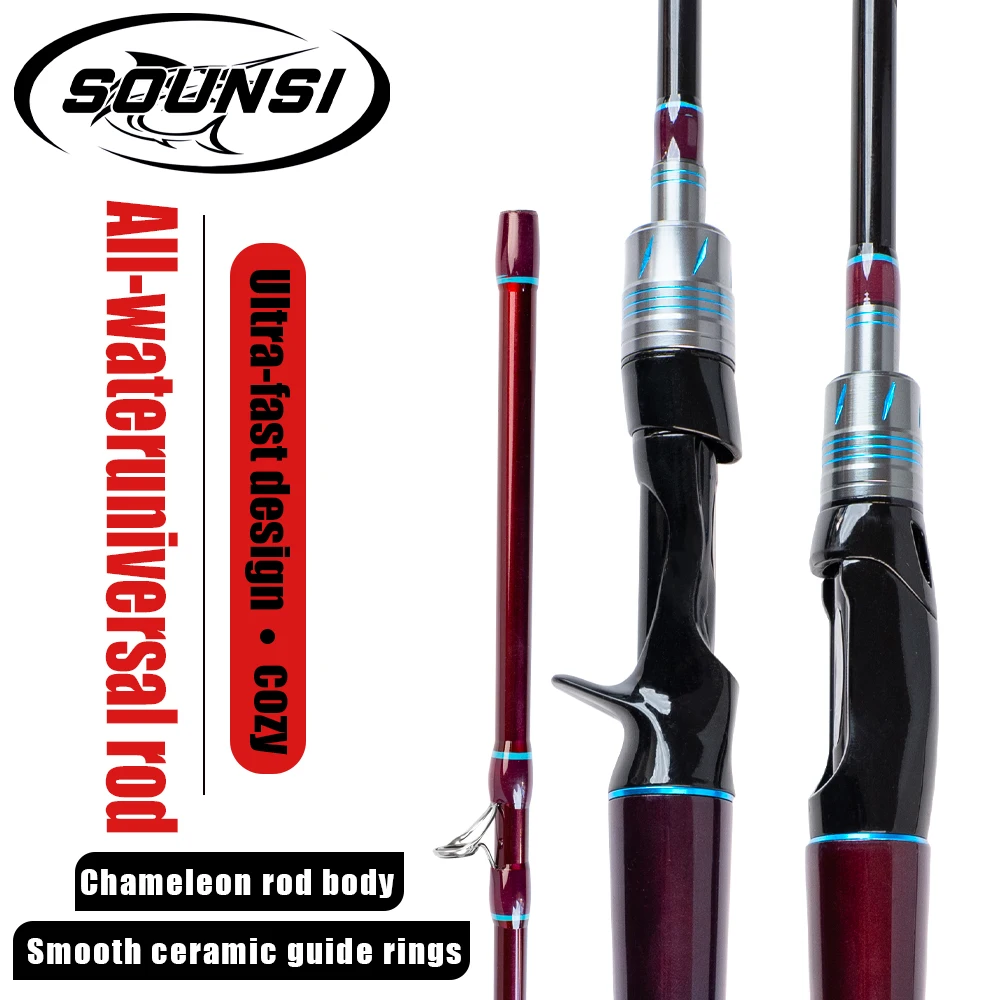 

SOUNSI Power M Spinning/Casting Lure Fishing Rod Fast Action Freshwater Saltwater Carbon Fiber Bass Fishing Rod 1.80-2.10m