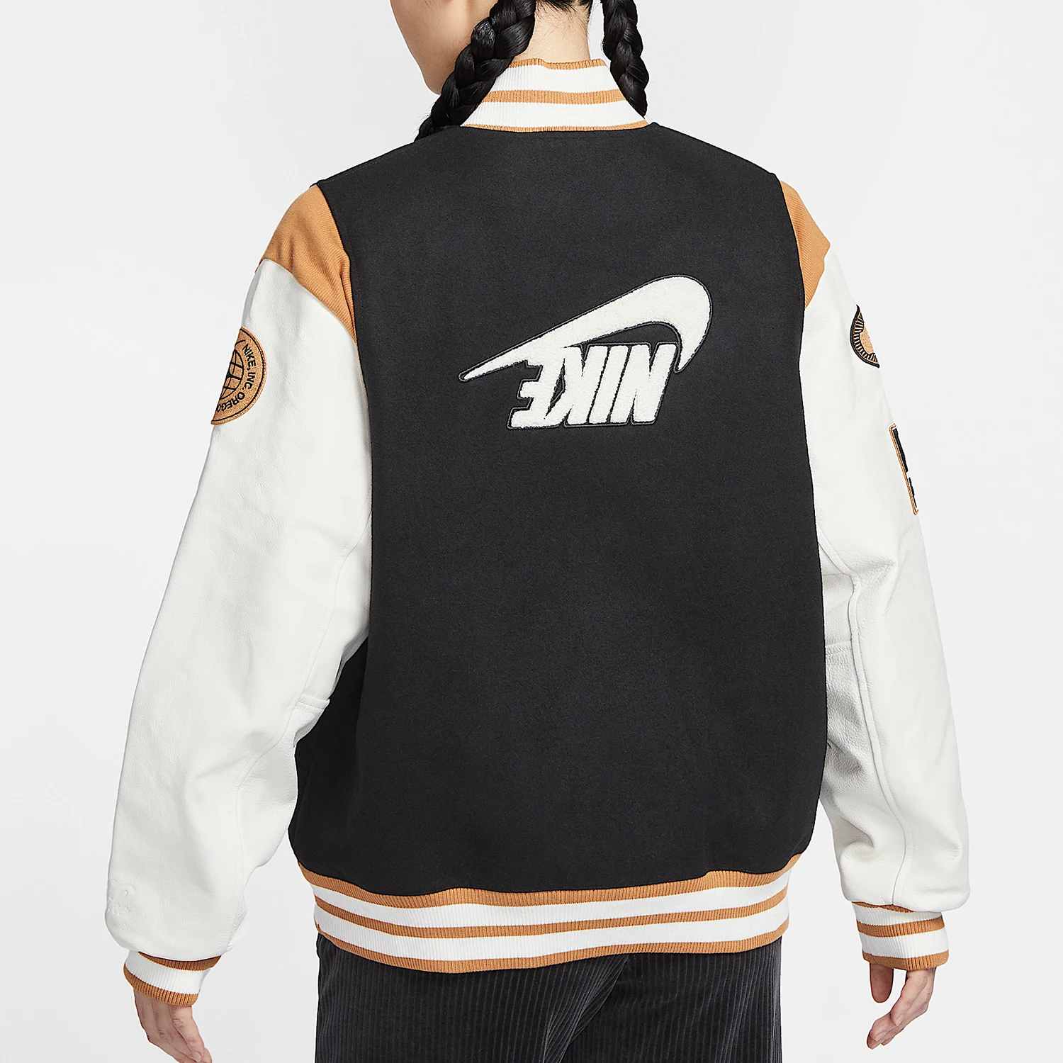Nike genuine 24 Winter New Women's Inverted Loose Collar Baseball Jacket HQ4748-010