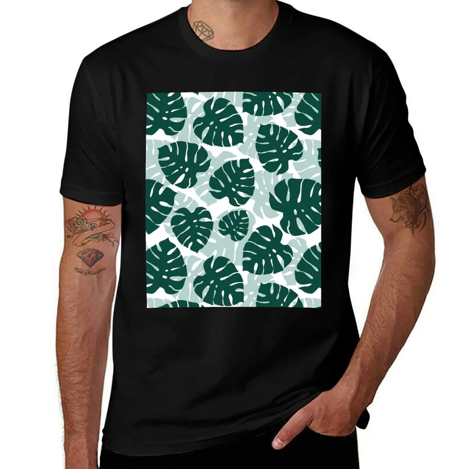 Tropical Philodendron Monstera Plant Pattern T-Shirt t shirts with prints T-Shirt