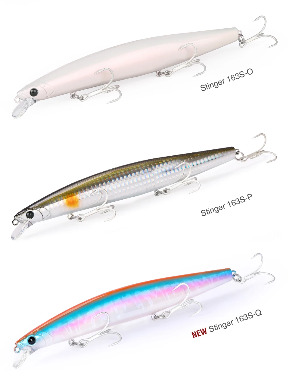 TSURINOYA 163S Ultra Long Casting Sinking Minnow Sea Fishing Lure STINGER 163mm 34.2g Seabass Tuna Saltwater Large Hard Baits