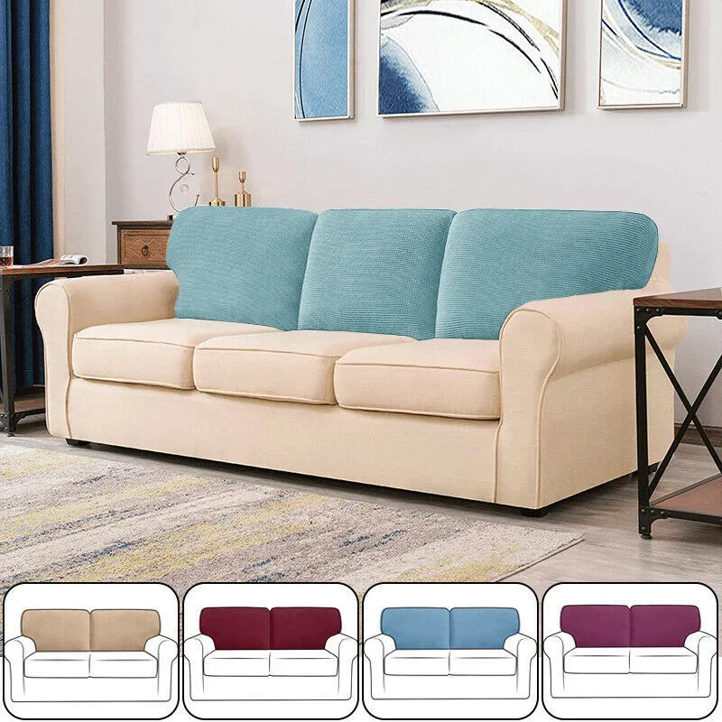 Stretch Couch T Cushion Cover Or Sofa Backrest Cushion Slipcover Suitable for Armchair Loveseat Sofa, Couch Back Cushion Cover