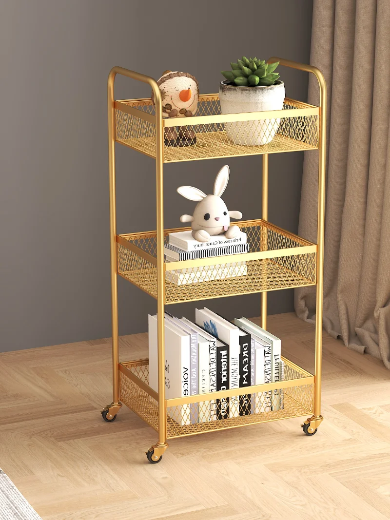 Trolley Shelving Floor-to-ceiling Multilevel Kitchen Storage Household Living Room Snack Shelf Bathroom Bedroom Storage Shelf