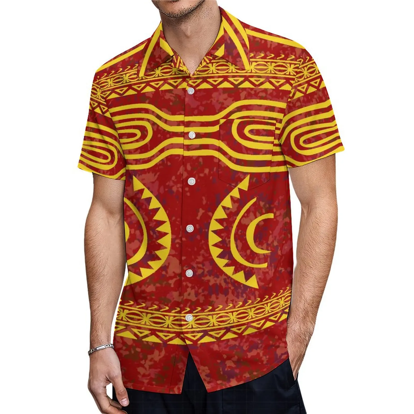 Samoan Family Party Dress Custom Wholesale Polynesian Adult Children Summer Formal Occasion Short Sleeve Women'S Dress