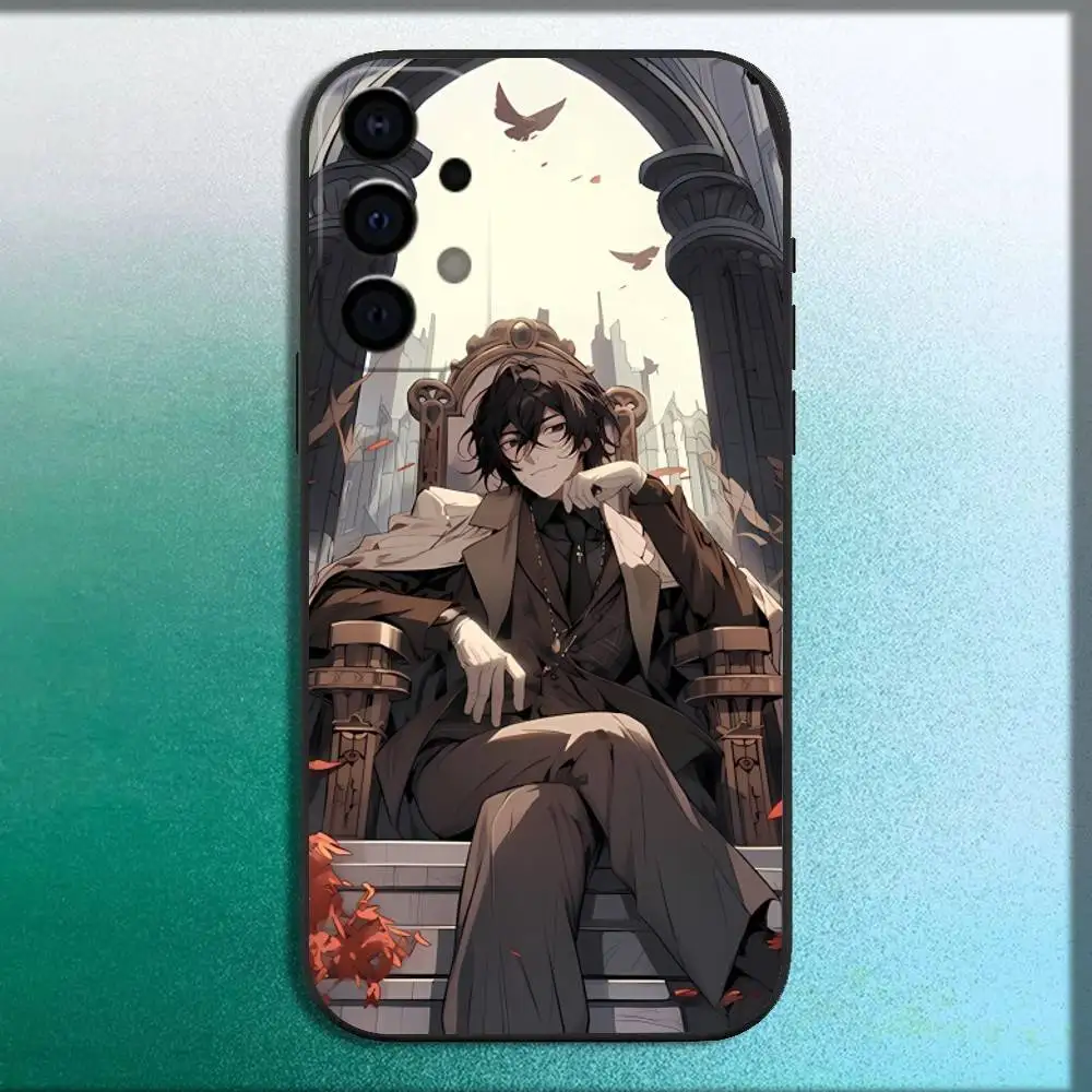 O-osamu b-bungo Dazai chiens errants coque de téléphone pour Samsung Galaxy A73,72,71,A52,51,40,41,A22,A32,31,A13,12,Note20 coque noire souple