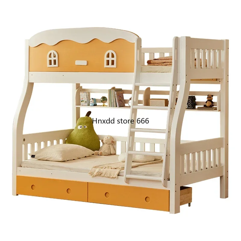 High and low beds, bunk beds, solid wood children's beds, and high guardrails.