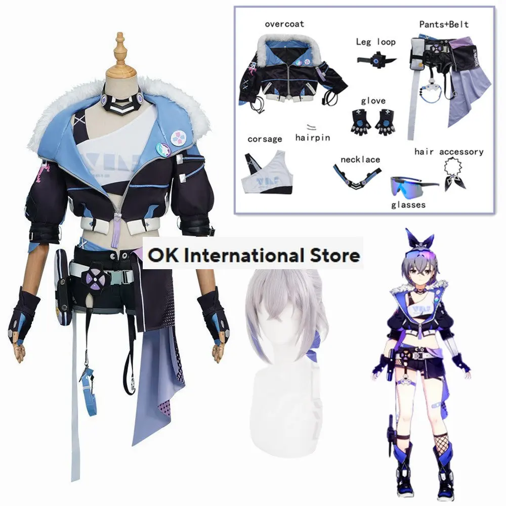 Zilveren Wolf Cosplay Kostuum Honkai Star Rail Game Suit Carnaval Uniform Pruik Anime Halloween Kostuums Vrouwen Feest Outfit