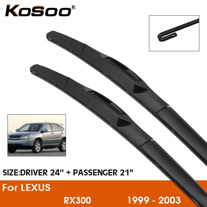 

Car Wiper Blade For LEXUS RX300 1999-2003 Windshield Rubber Silicon Refill Front Window Wiper 24"+21" LHD RHD Auto Accessories