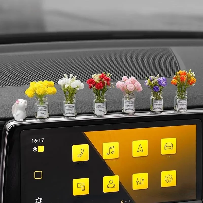 

Милая мини-ваза для роз в автомобиль - цветочный декор для центральной консоли, украшение для приборной панели, аксессуары для интерьера автомобиля для женщин