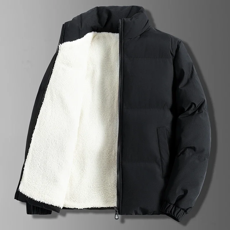 2023 Winter Männer Jacke Herbst warmes Fleece Mode dicke Baumwolle gepolsterte Jacken stehen Kragen lässige Mäntel wind dicht plus Größe 6xl