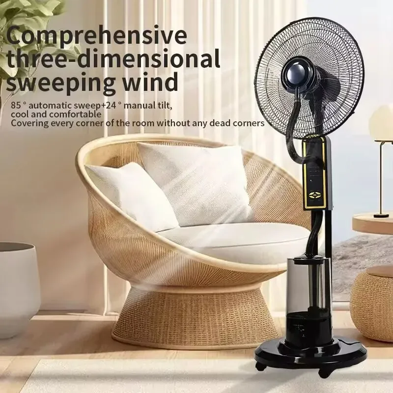

【Best Choice】Plastic Misting Fan with 4000mL Water Tank, 3 Speeds Portable Cooling Fan for Household/Office Ventilador con Nie
