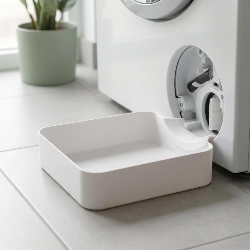 Anti-Overflow Water Catch Box for Drum Washer Washing Machine Drain Tray Cleaning Lint Drain Funnel Drip Tray Floor Protection