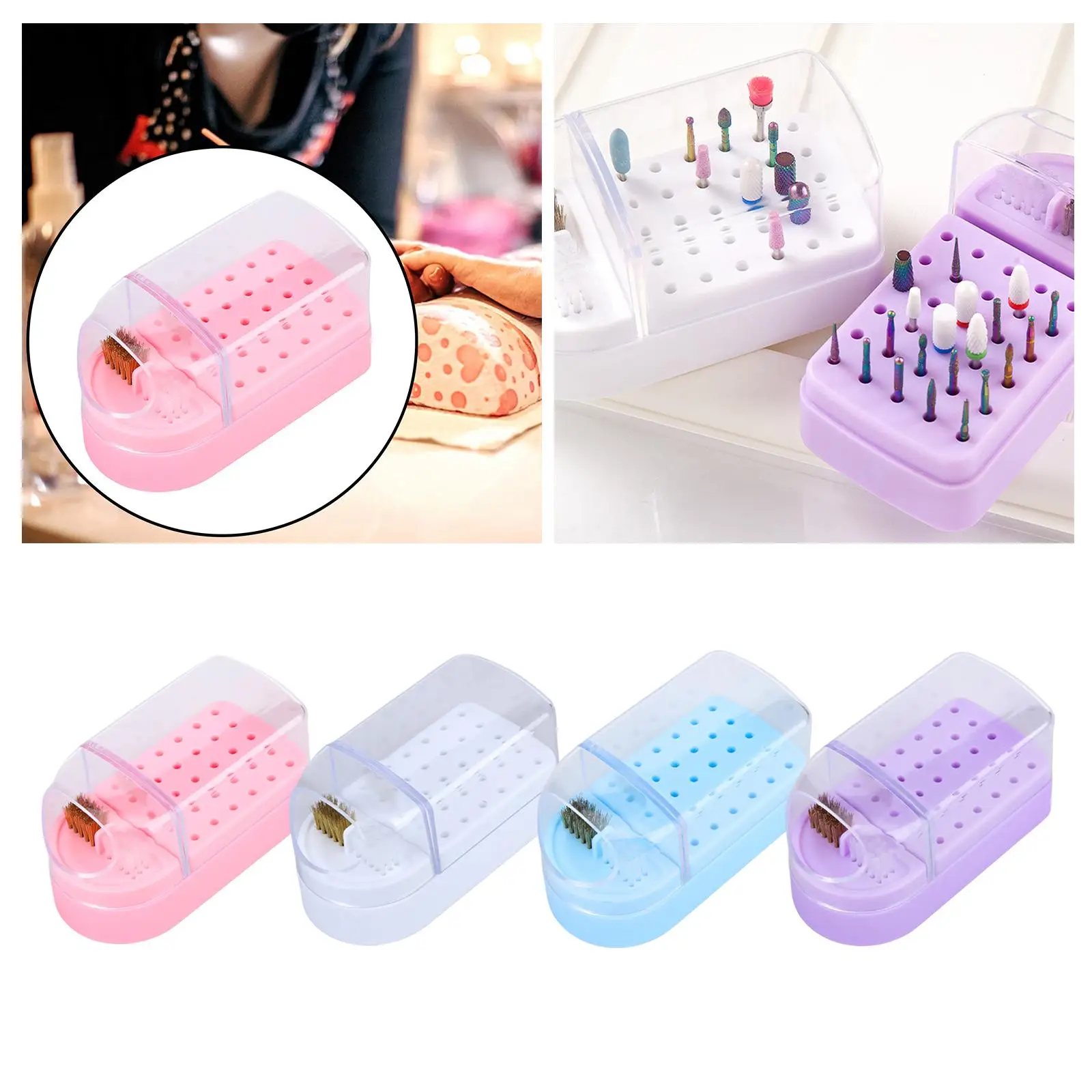 Porte-foret à ongles Portable 30 trous 2 en 1, outils de manucure