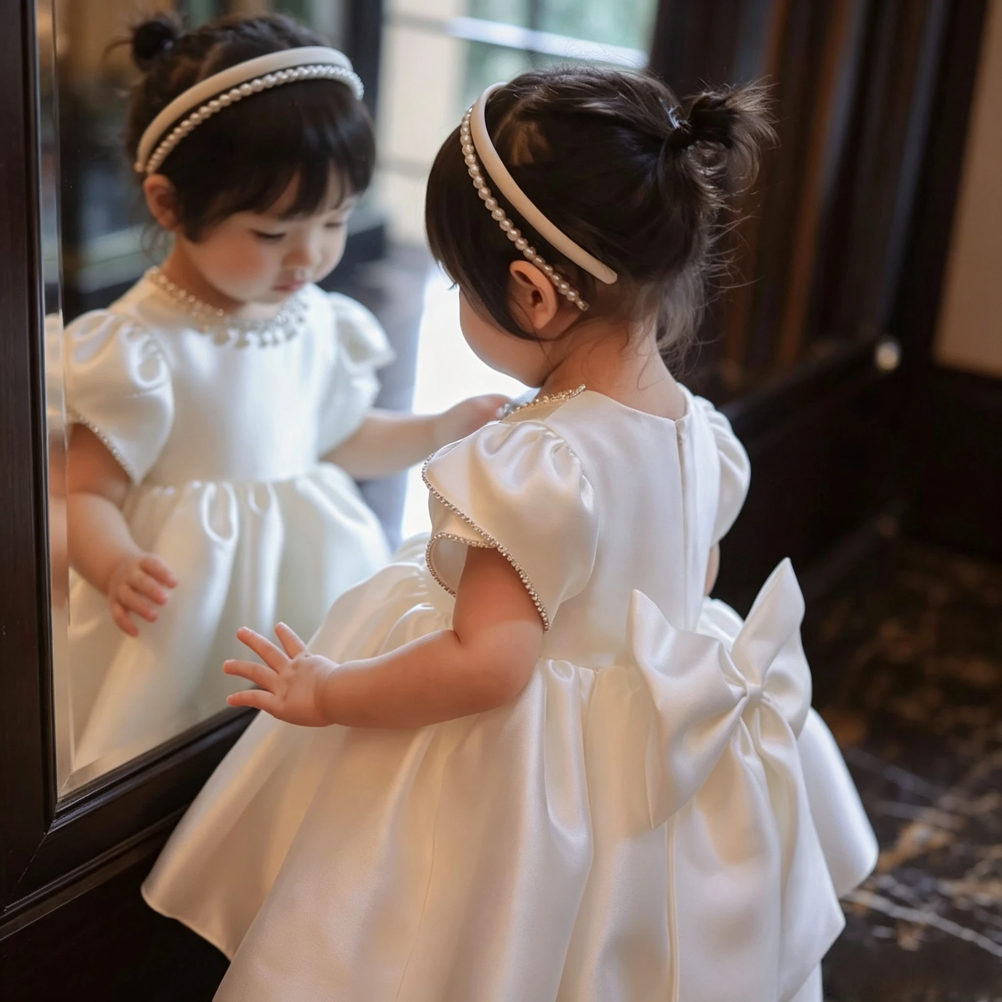 robe-de-princesse-en-satin-blanc-pour-tout-petits-manches-bouffantes-grand-nœud-au-dos-robe-de-demoiselle-d'honneur-pour-enfants-robe-de-ceremonie-pour-bebe-fille-robe-de-soiree-d'anniversaire