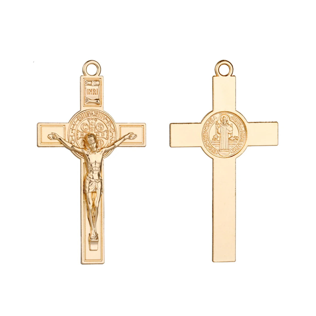 5Pcs Exorcism Saint Benedict Crucifix Cross Pendant for DIY Rosary Necklace Chaplet Part for Jewelry Making Accessories