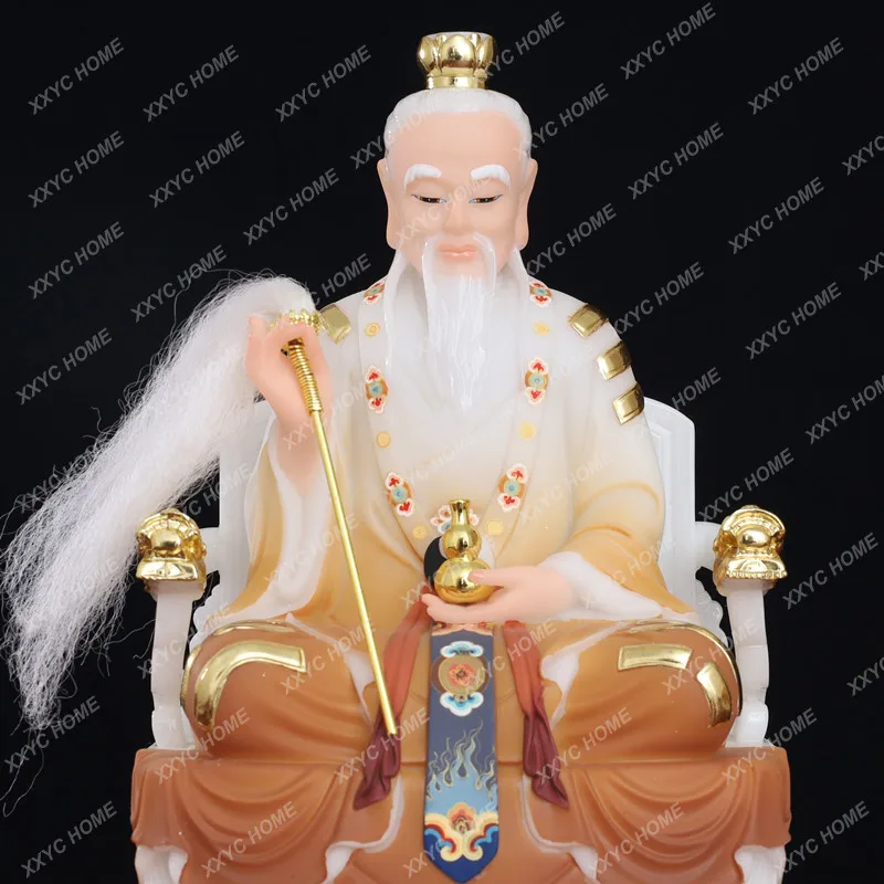 Taoist high grade jade gold plated TAI SHANG LAO JUN God Buddha HOME shrine Patron saint bless family Safety GOOD