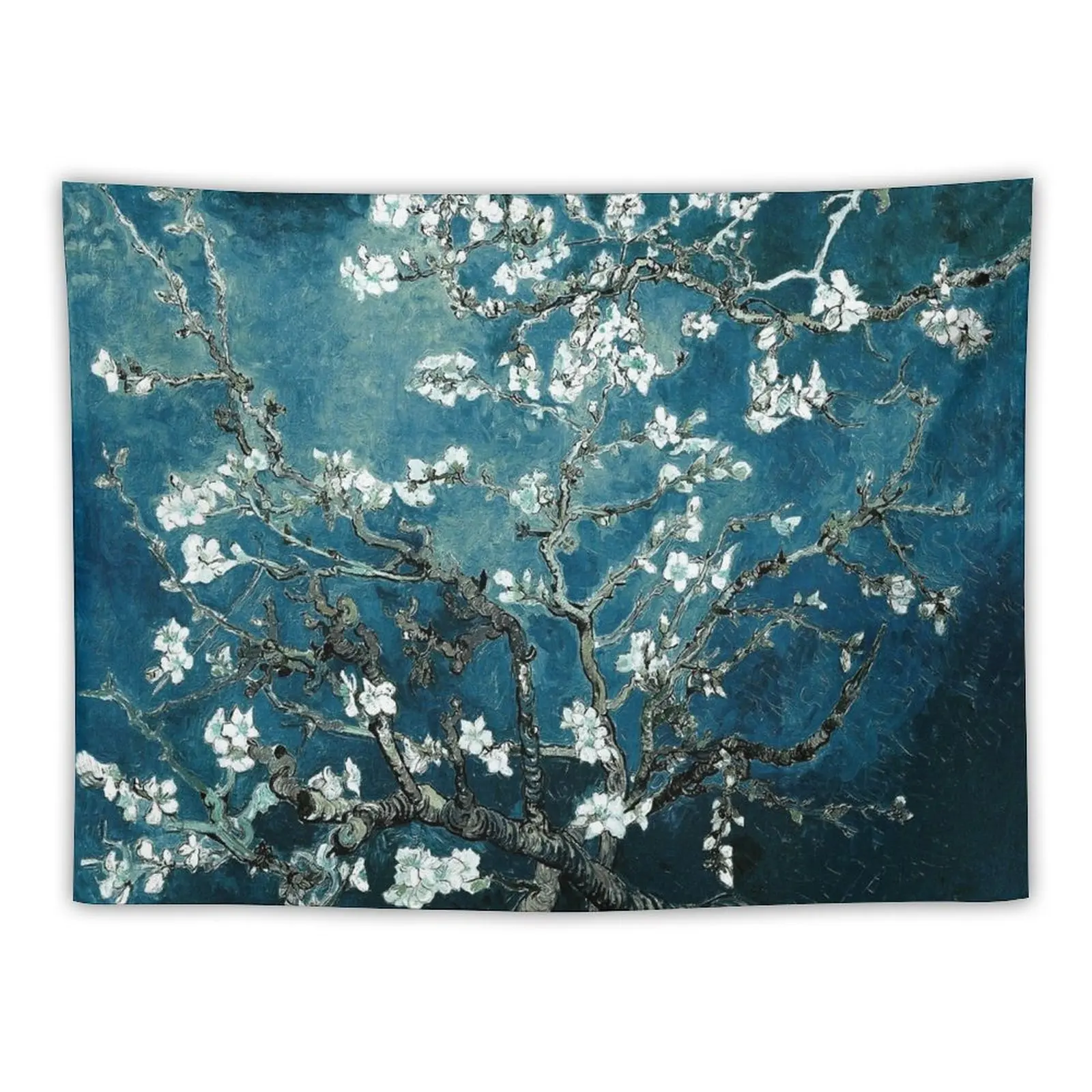 

New Van Gogh Almond Blossoms Dark Teal Tapestry Wall Decorations Bedroom Decoration