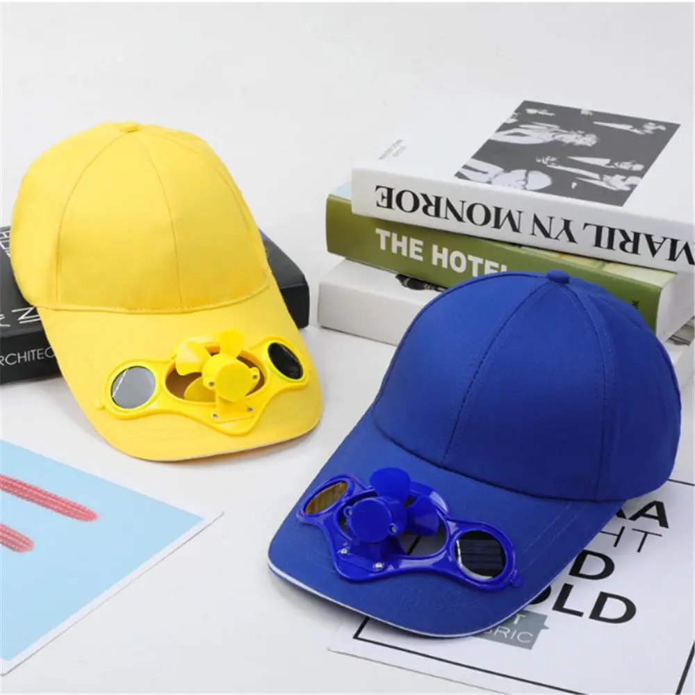 Novelty Fan Cooling Baseball Hat Solar Outdoor Sport Cap Summer Camping Hiking Travel Hat For Women Men