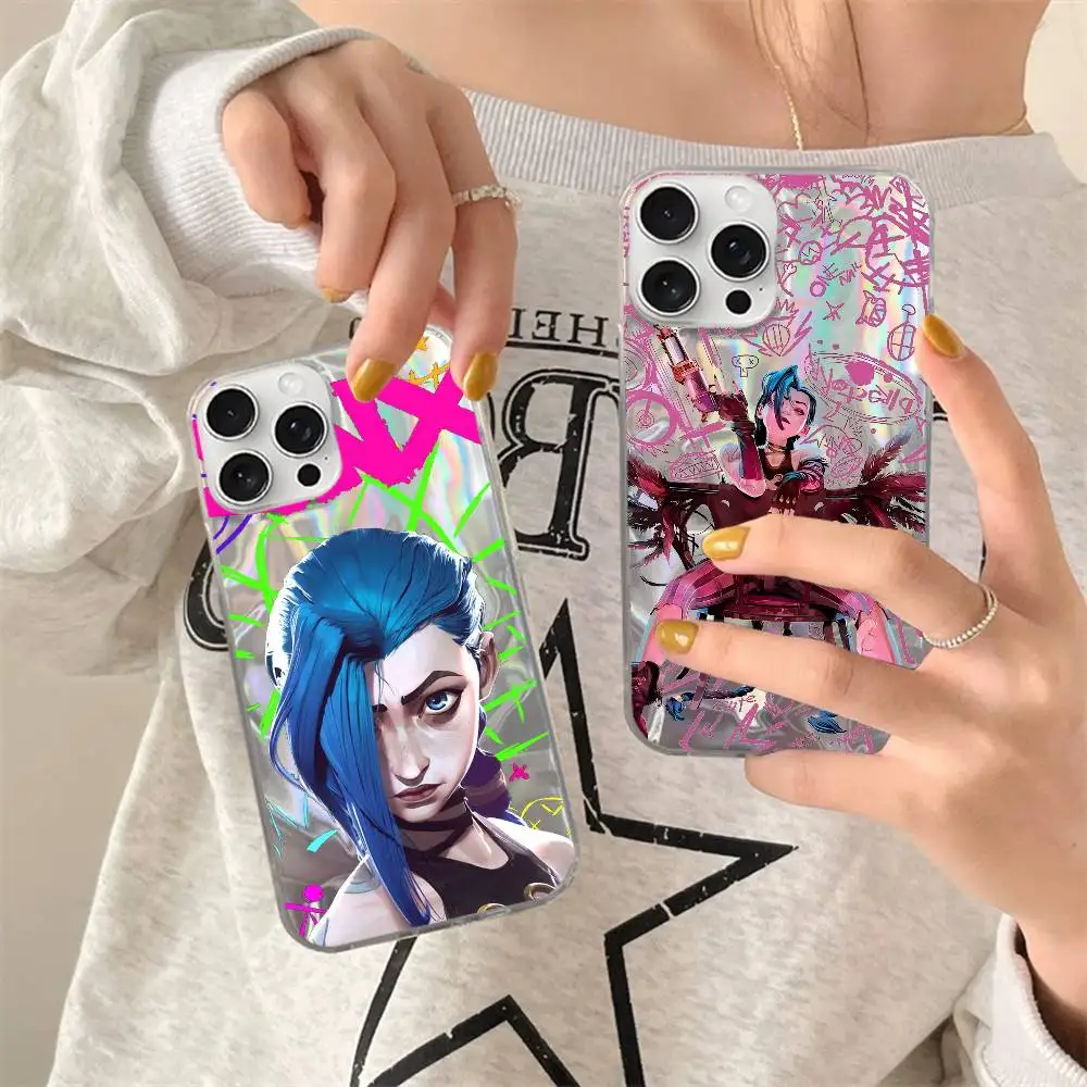 

graffiti arcane jinxs Phone Case Laser Silver Gradient Phone Case For iPhone 17 16 15 14 13 12 11 Pro Plus Max Cover
