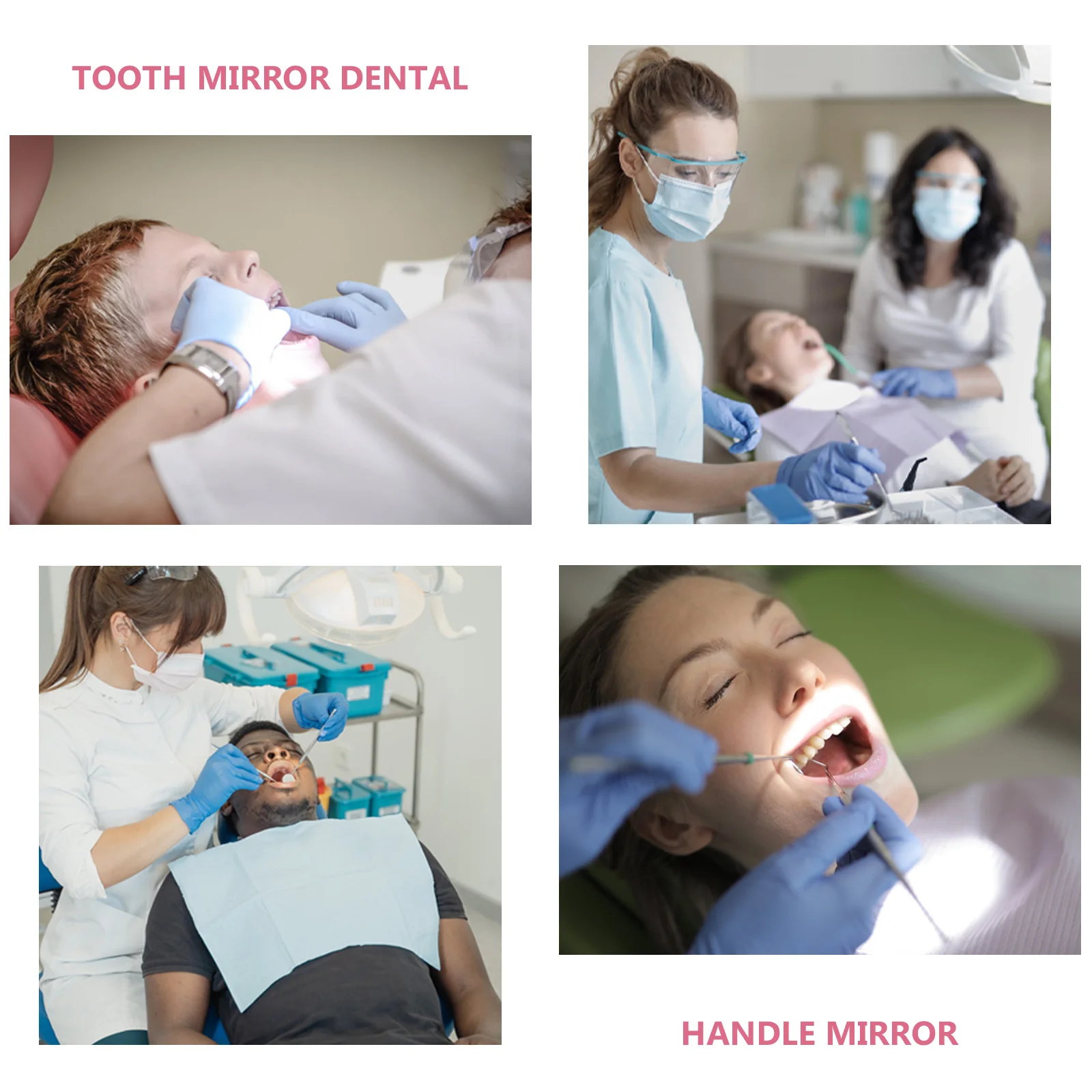 

Dental Mirror Tooth Shaped Handheld for Teeth Oral Exam Bathroom Essentials Hanging Design Pink Tooth Mirror Dental