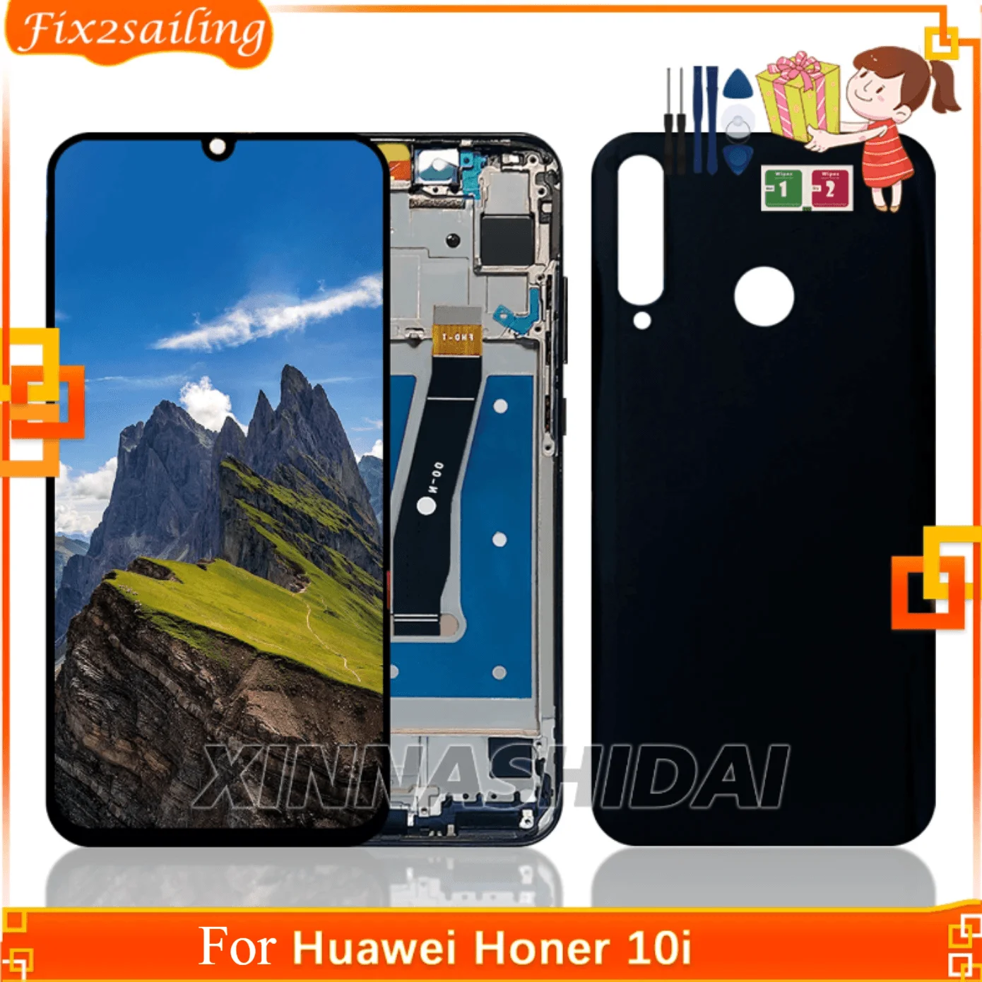 SUPER For Huawei honor 10i LCD Display with Touch Screen Digitizer Assembly With Frame For Honor 10i  Replacment parts