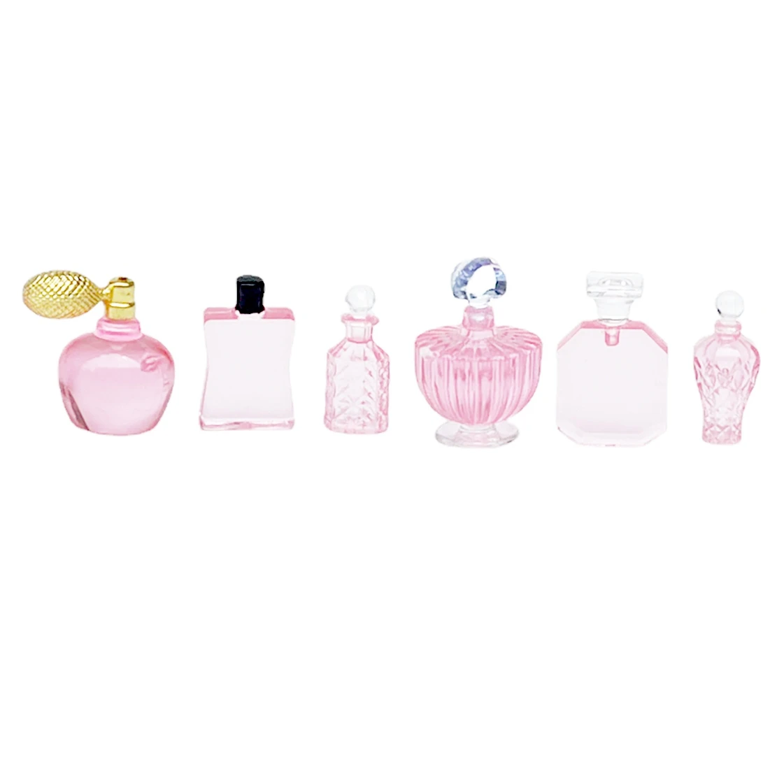 1:12 6Pcs/Set Perfume Bottle Accessories Miniature Mini Toys Furniture for Baby Girl Pink