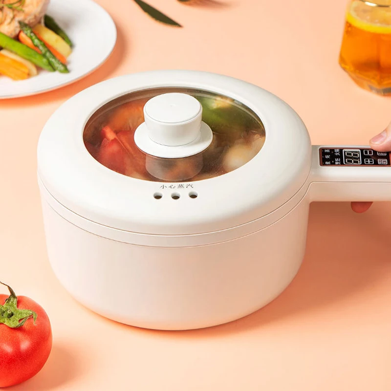 1.6L Single-person Electric Cooking Pot Multi-functional Household Noodle Cooking Pot Nano-ceramic Glaze Non-stick Coating