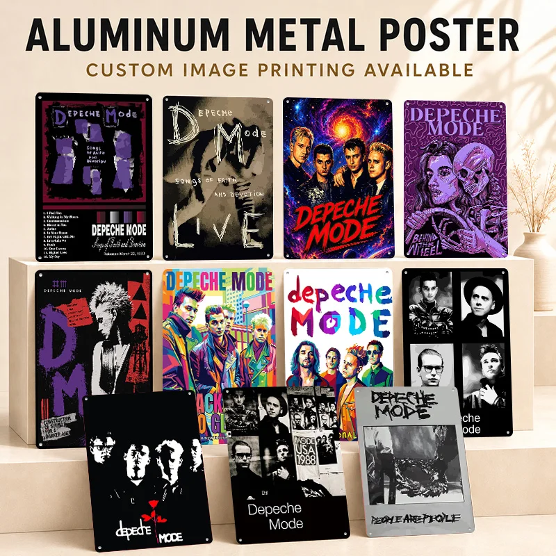 Depeche Mode Aluminum Posters Customized Metal Tin Sign Retro Collectible Bold Music Icon Tribute Wall Art For Studio Or Bedroom