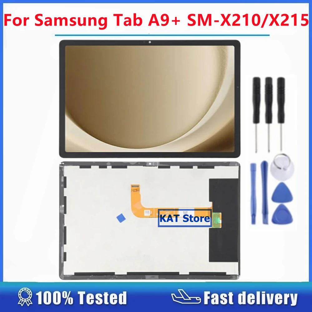 Compatible For Samsung Tab A9+ SM-X210 X210 X215 LCD Display Screen Touch Digitizer Full Assembly Replacement