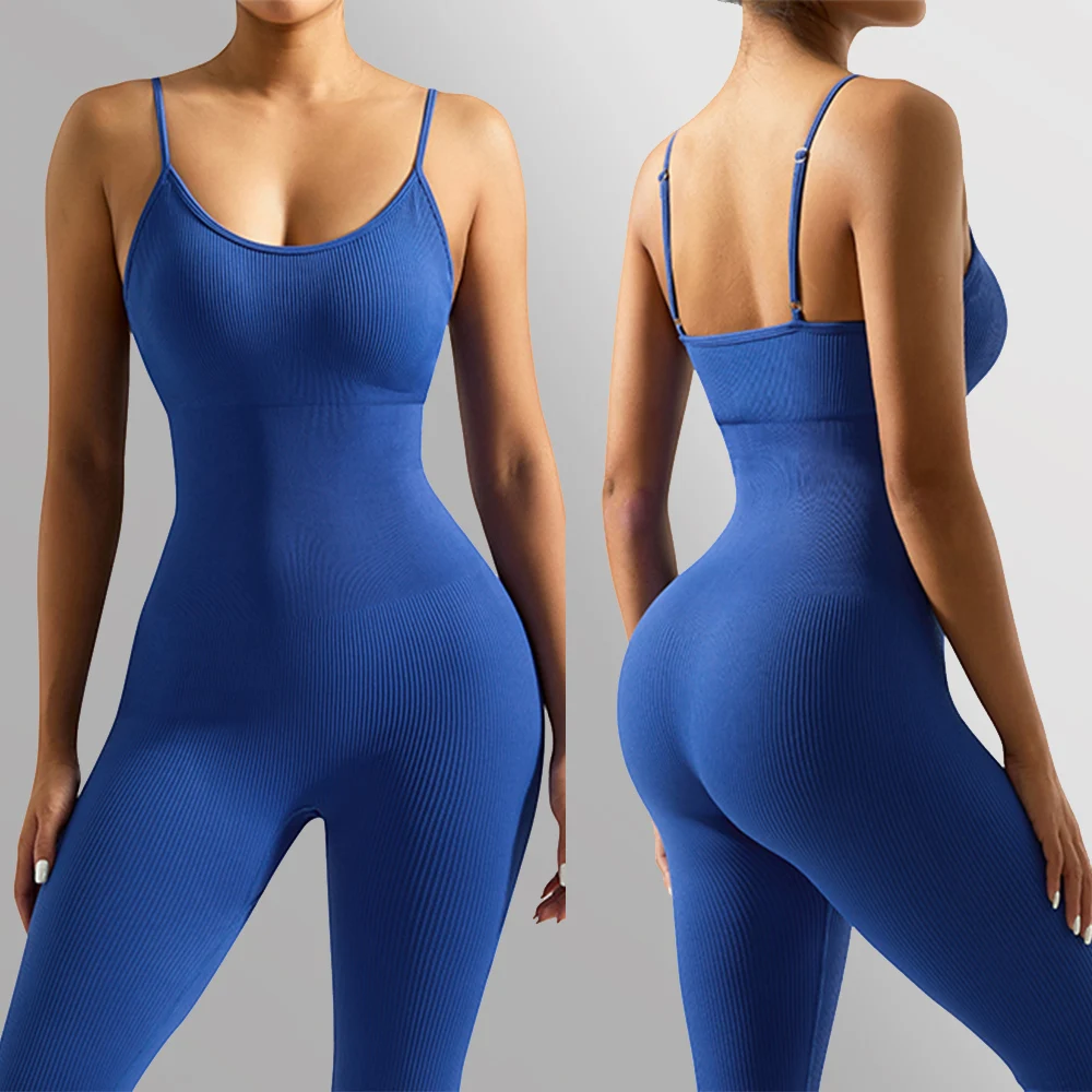 Jumpsuits Women Casual Leggings Playsuits Suspenders Sleeveless O-Neck Streetwear Sports Fitness Yoga Wear Sportswear Women