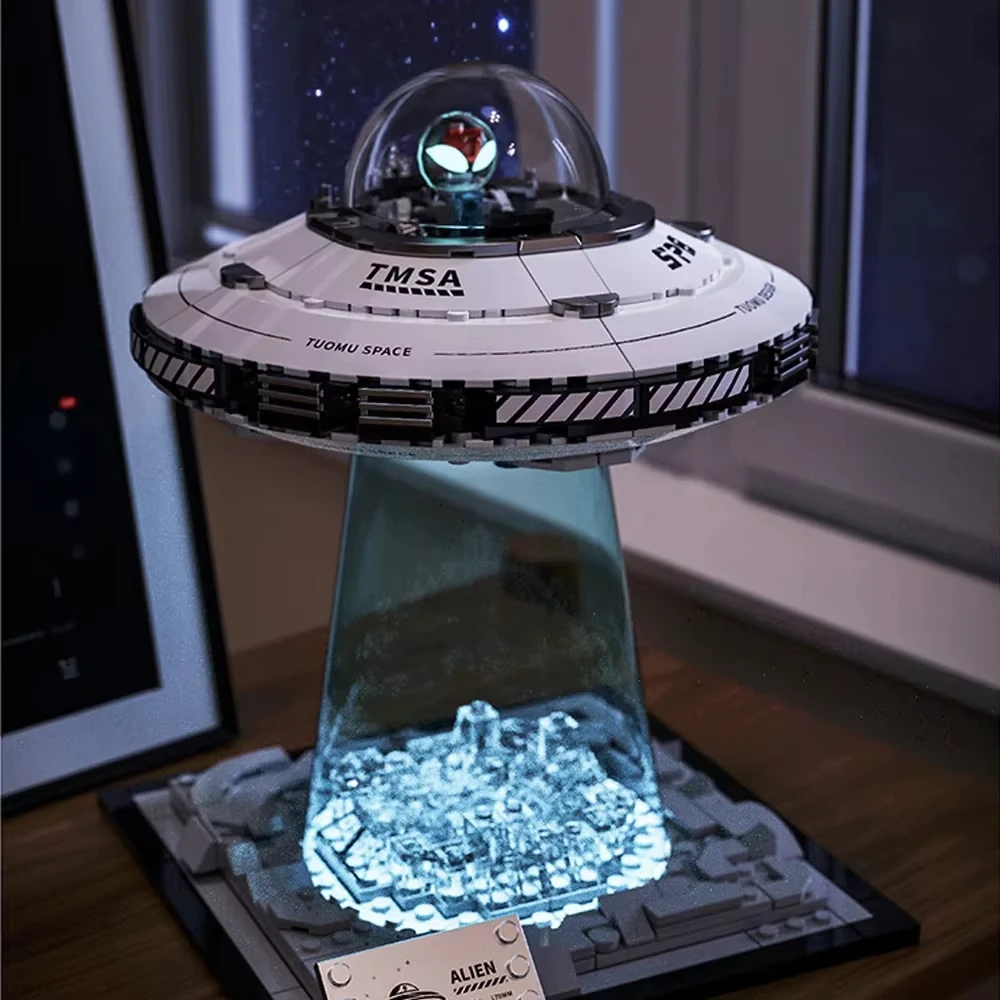 トップス upperfield one UFO MOC Sci-Fi UFO Building Blocks Kit, Illuminated Spaceship Model