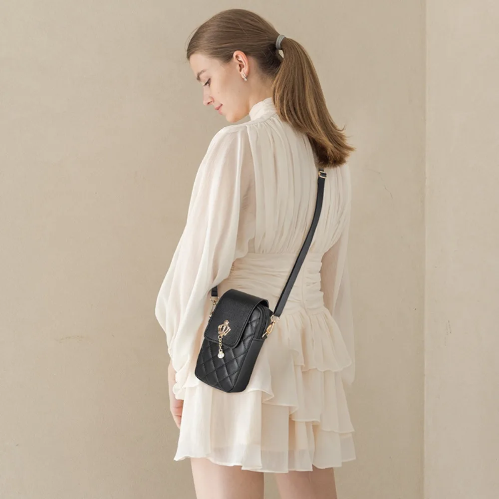 

Single Shoulder Phone Messenger Bag Pocket Pouch Waterproof Crossbody Phone Purse Vertical Pearl Women Mini Bag Phone
