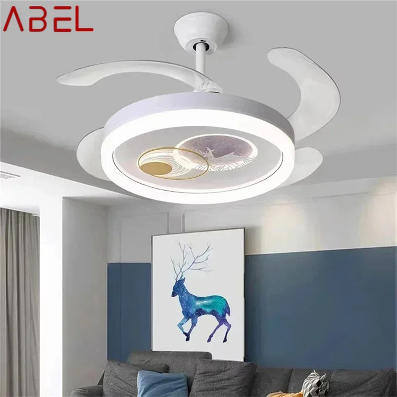 ABEL Nordic Children Stealth Fan Light LED Modern Living room Restaurant Bedroom Ceiling Fan Light Remote Electric Fan Light