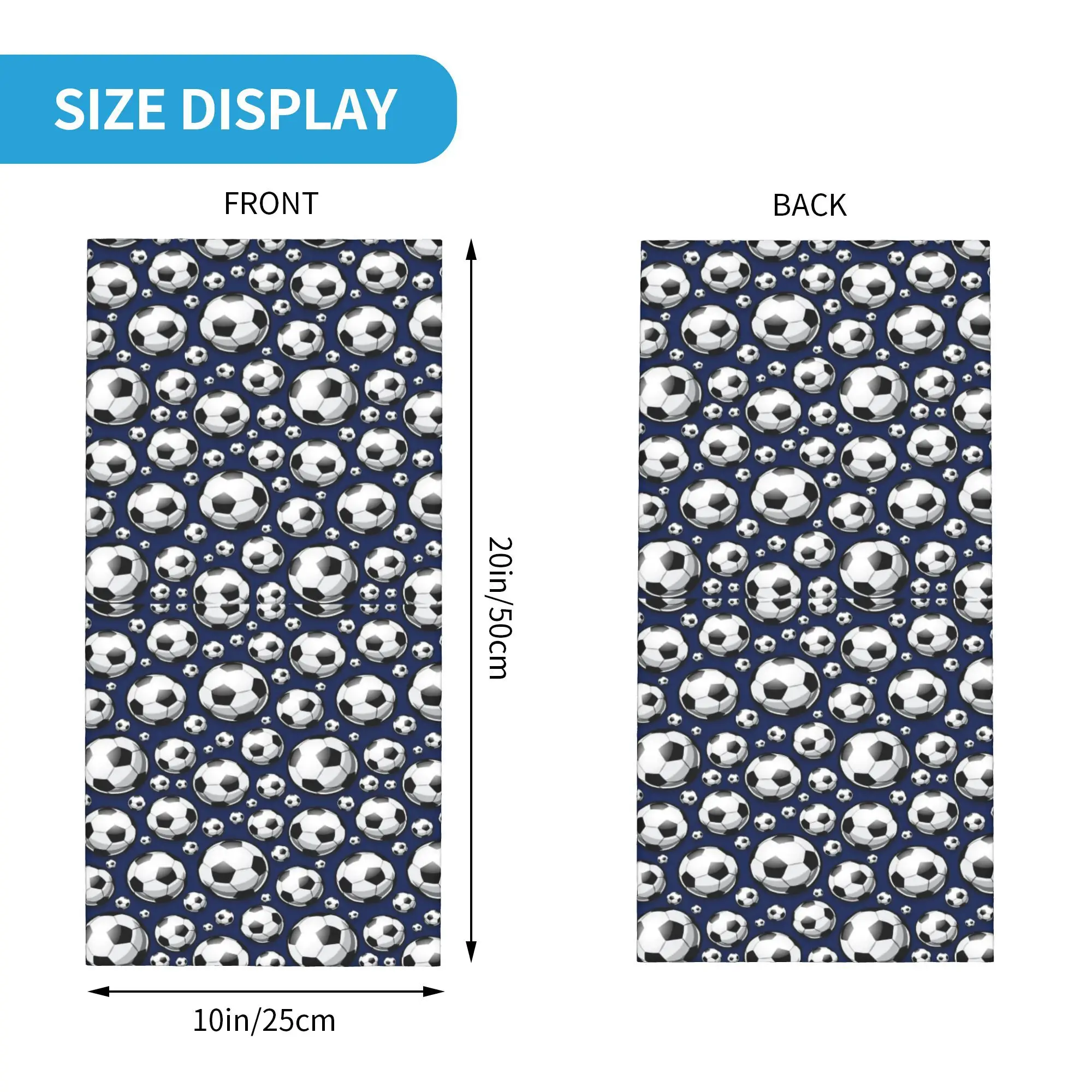 كرات كرة القدم نمط الأزرق كرة القدم الرياضة باندانا الرقبة الجراب مطبوعة التفاف وشاح متعدد الوظائف أغطية الرأس المشي لمسافات طويلة الصيد